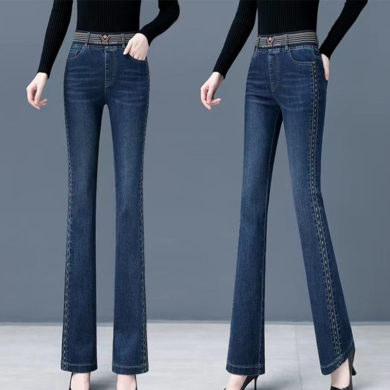 Stretch-Jeans mit hohem Bund