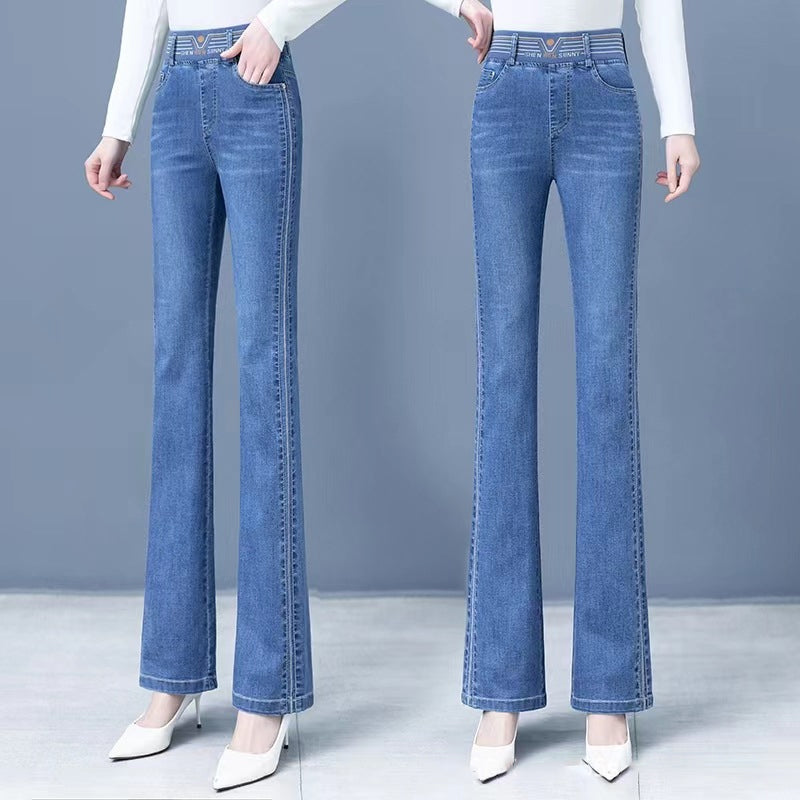 Stretch-Jeans mit hohem Bund