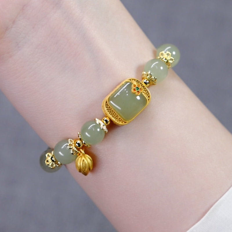 Hotan Jade Perlenarmband