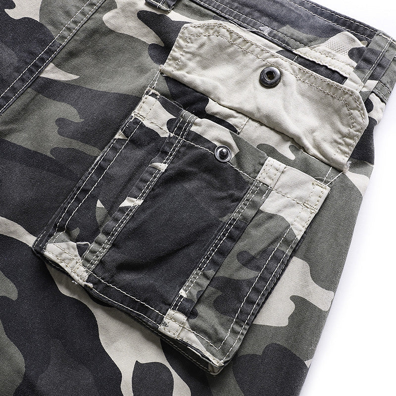 Freizeit-Cargoshorts aus Baumwolle mit mehreren Taschen für Herren