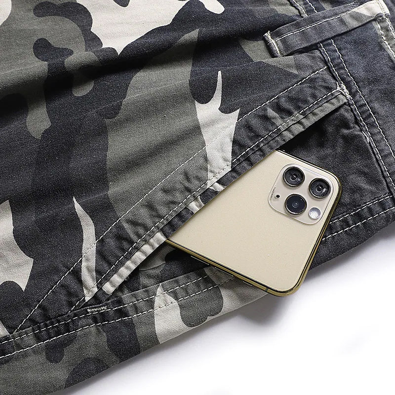 Freizeit-Cargoshorts aus Baumwolle mit mehreren Taschen für Herren
