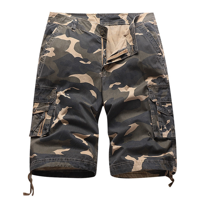 Freizeit-Cargoshorts aus Baumwolle mit mehreren Taschen für Herren