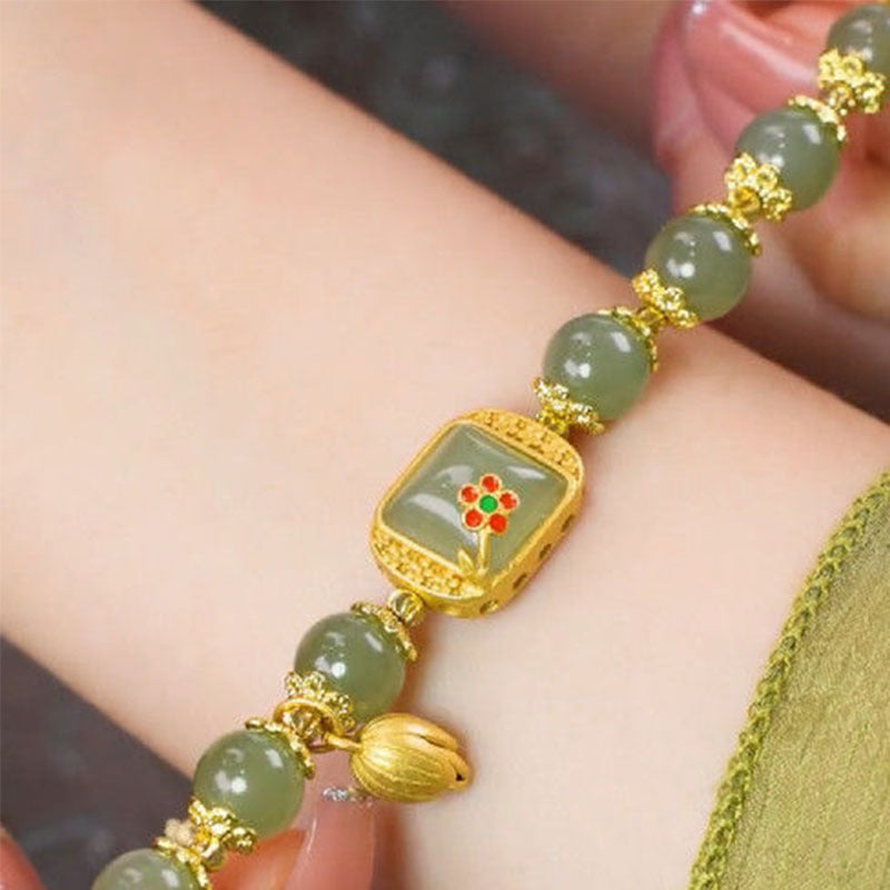 Hotan Jade Perlenarmband