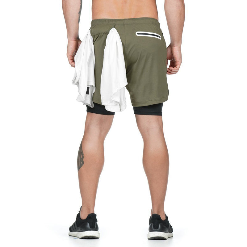 2 in 1 Shorts Sicherheitstasche Fitness-hose