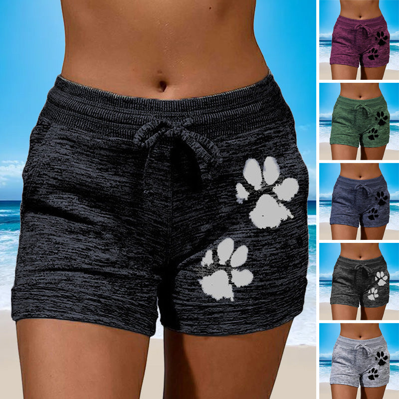 Damen Strickshorts mit Pfotenabdruck