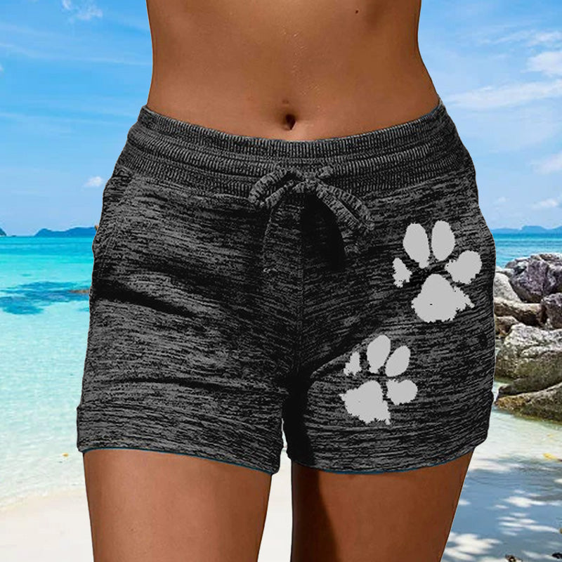 Damen Strickshorts mit Pfotenabdruck