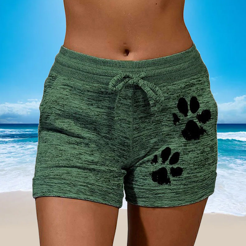 Damen Strickshorts mit Pfotenabdruck