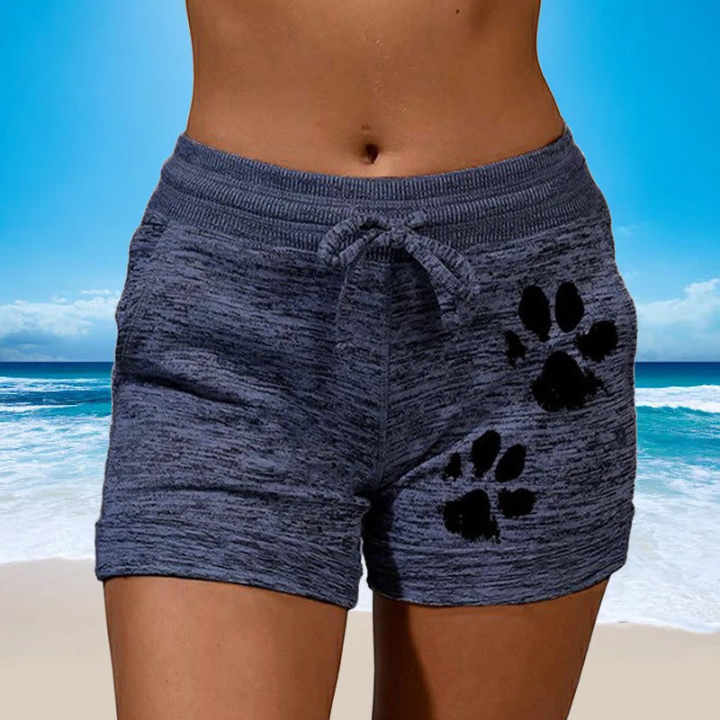 Damen Strickshorts mit Pfotenabdruck