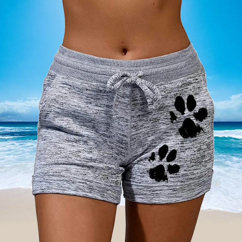 Damen Strickshorts mit Pfotenabdruck