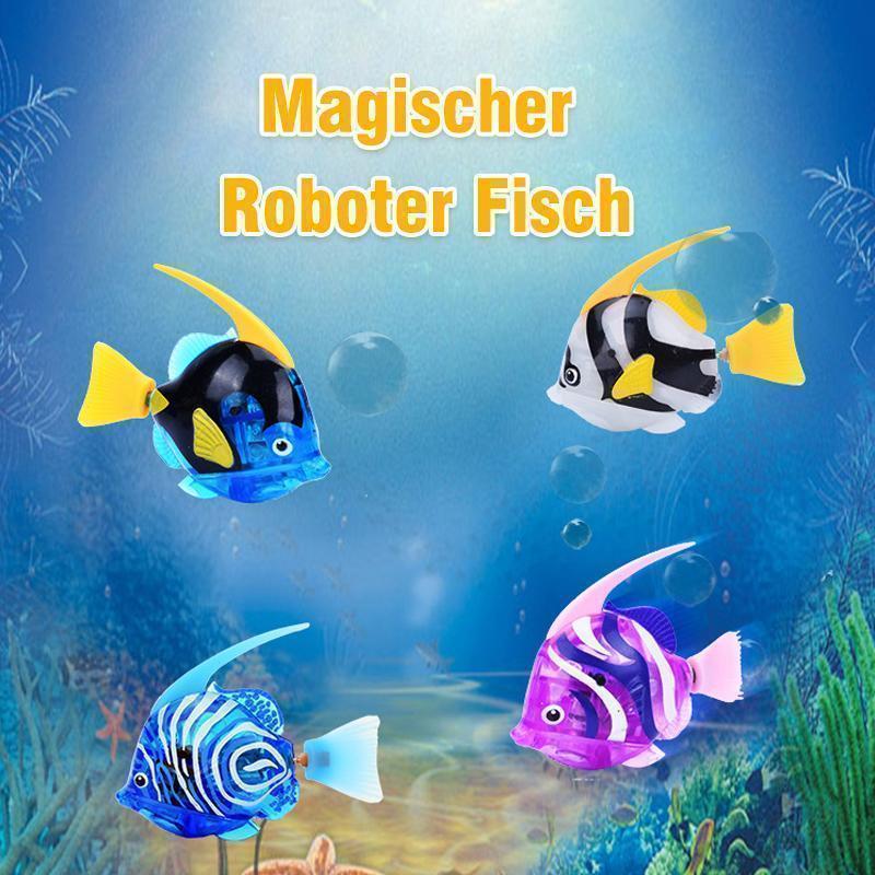 Magischer Roboter Fisch Licht Spielzeug Baby baden Katzen spielen