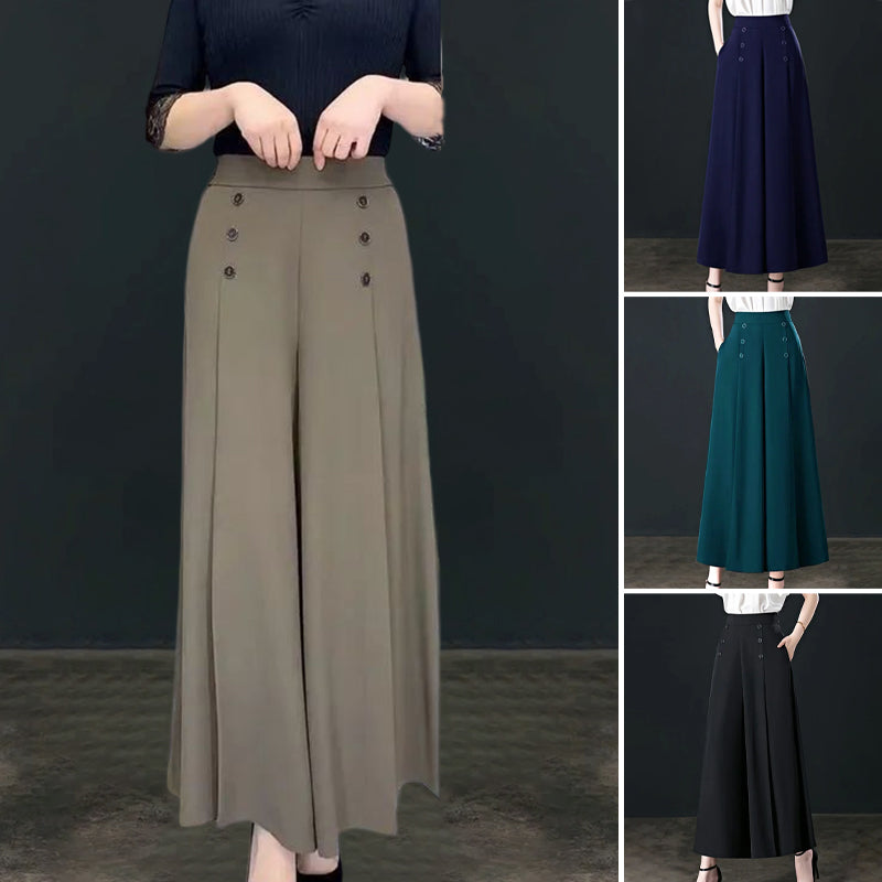 Stylische Plissierte Hose Mit Weitem Bein