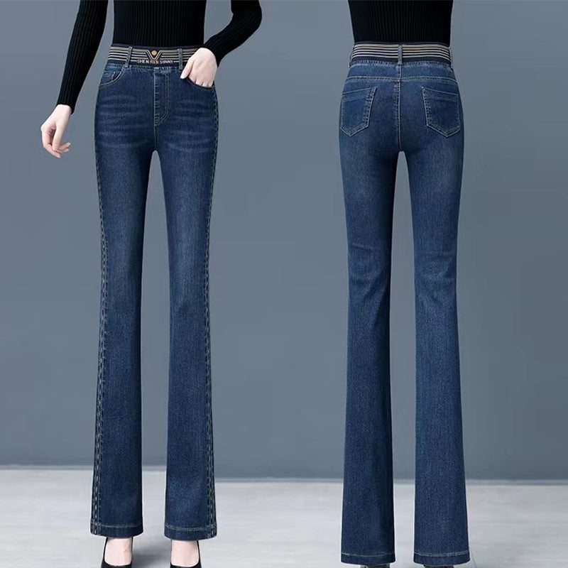 Stretch-Jeans mit hohem Bund