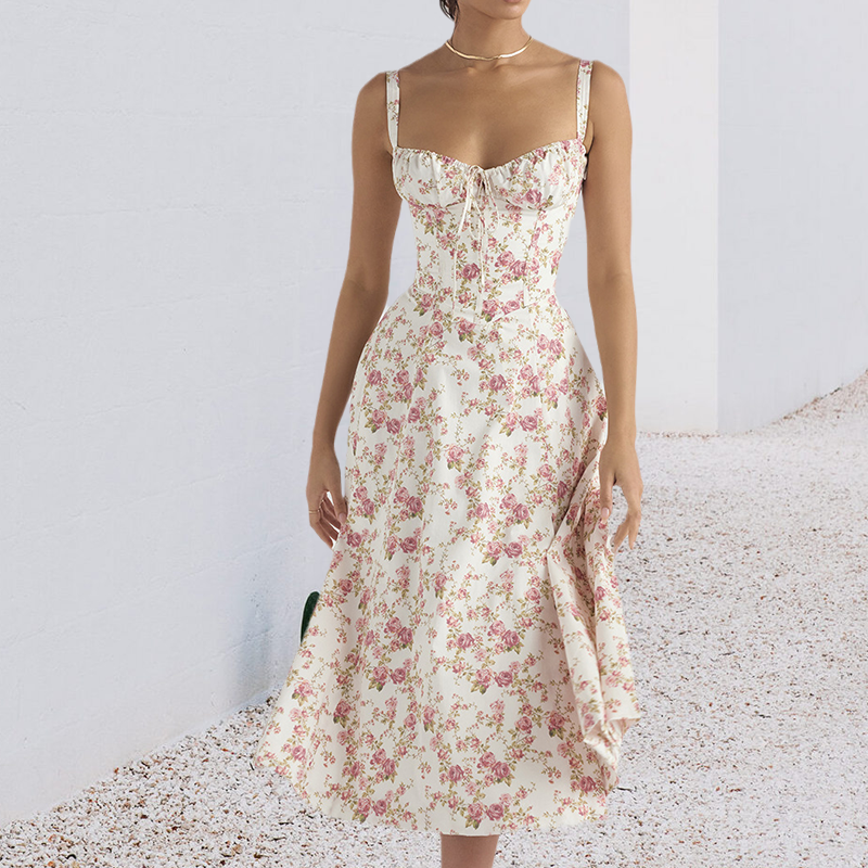 Mode Print Bustier-Sommerkleid