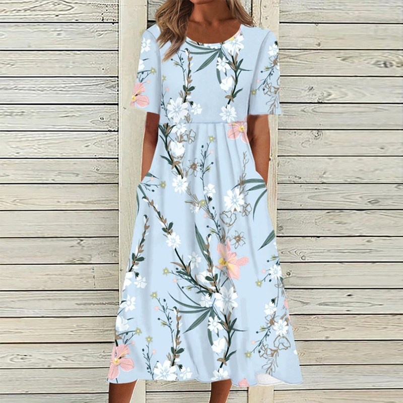 Lässiges Blumenkleid