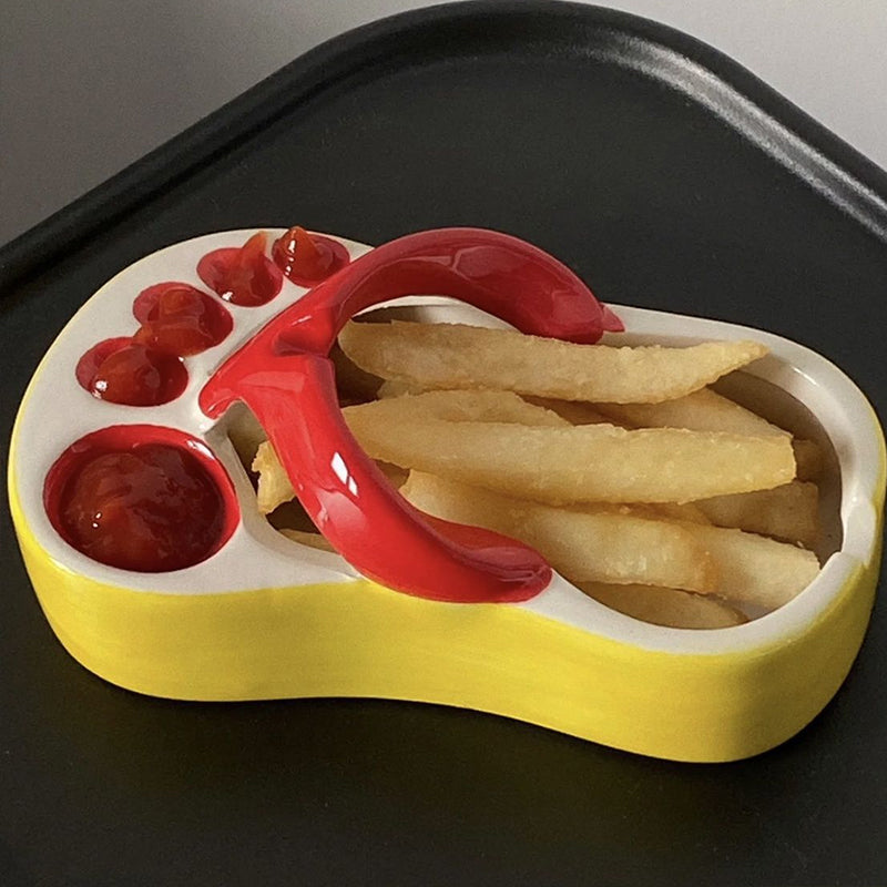 Lustiger Pommes-Teller, Ketchup-Dip-Teller