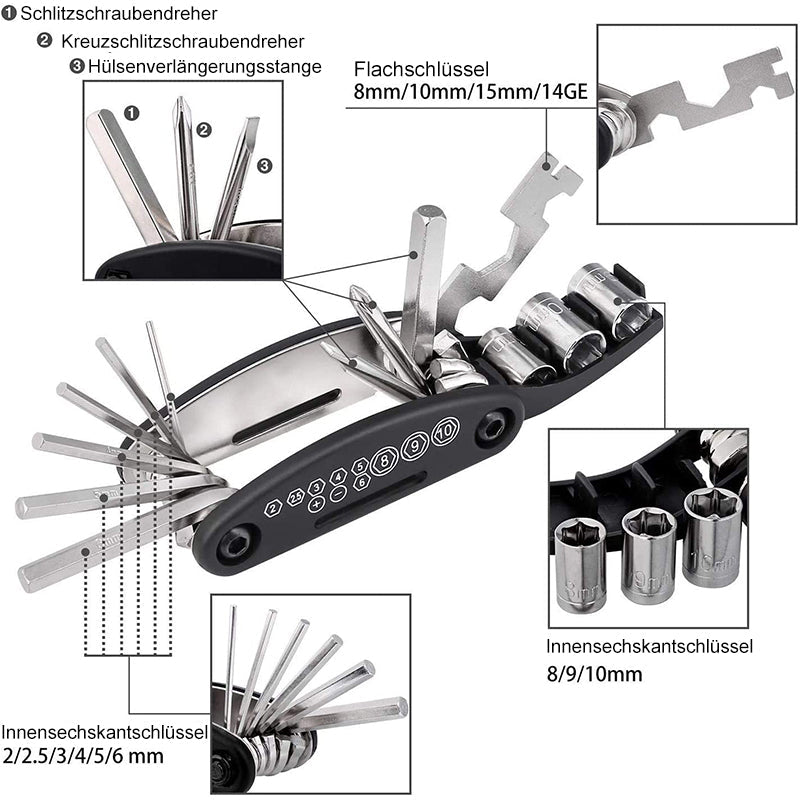 16 in 1 MULTIFUNKTIONS-REPARATUR WERKZEUG