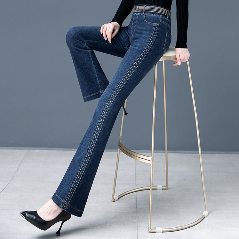 Stretch-Jeans mit hohem Bund