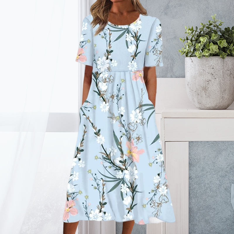 Lässiges Blumenkleid