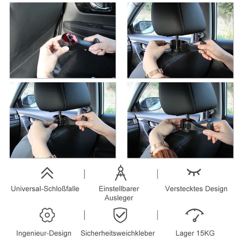 2-in-1-Autositzhaken für Geldbörsen und Taschen mit Handyhalter