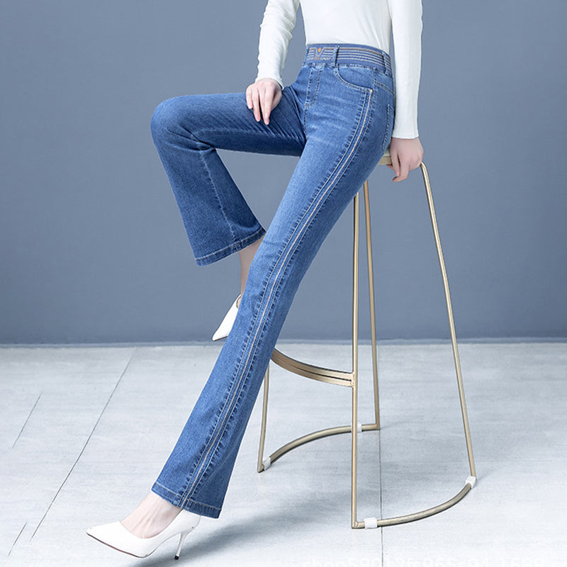 Stretch-Jeans mit hohem Bund