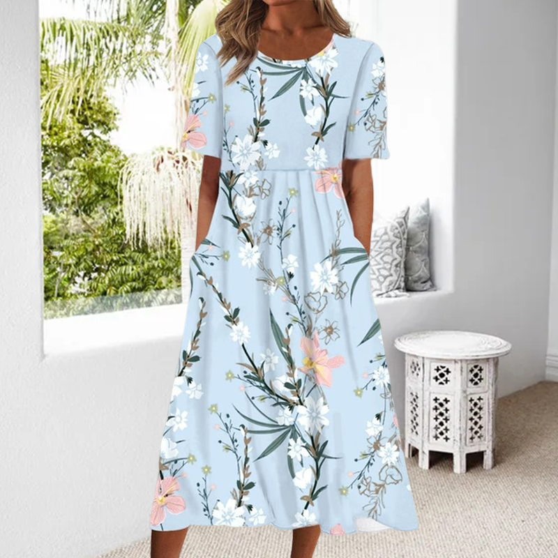 Lässiges Blumenkleid