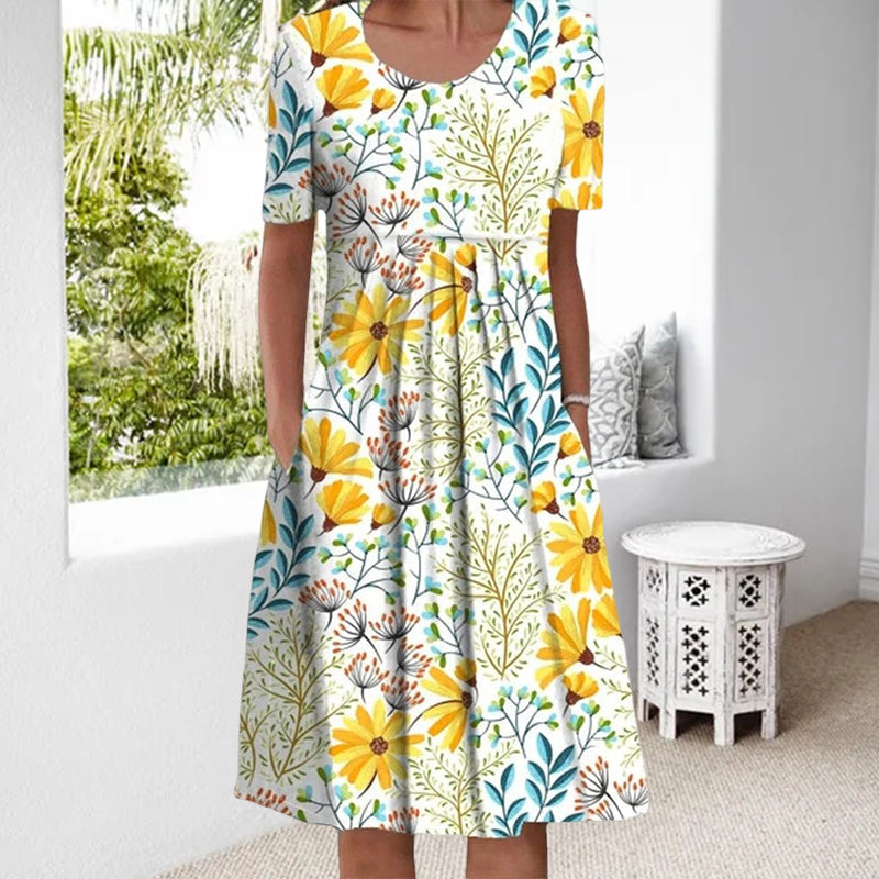 Lässiges Blumenkleid
