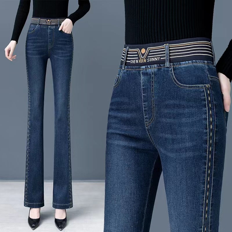 Stretch-Jeans mit hohem Bund