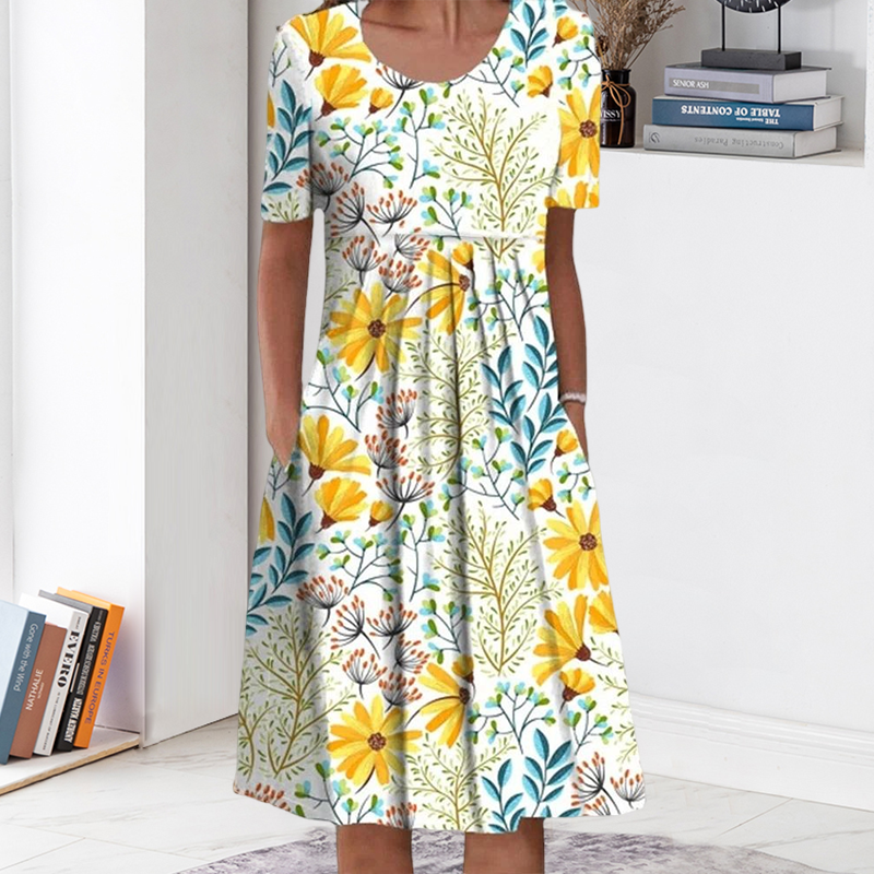 Lässiges Blumenkleid