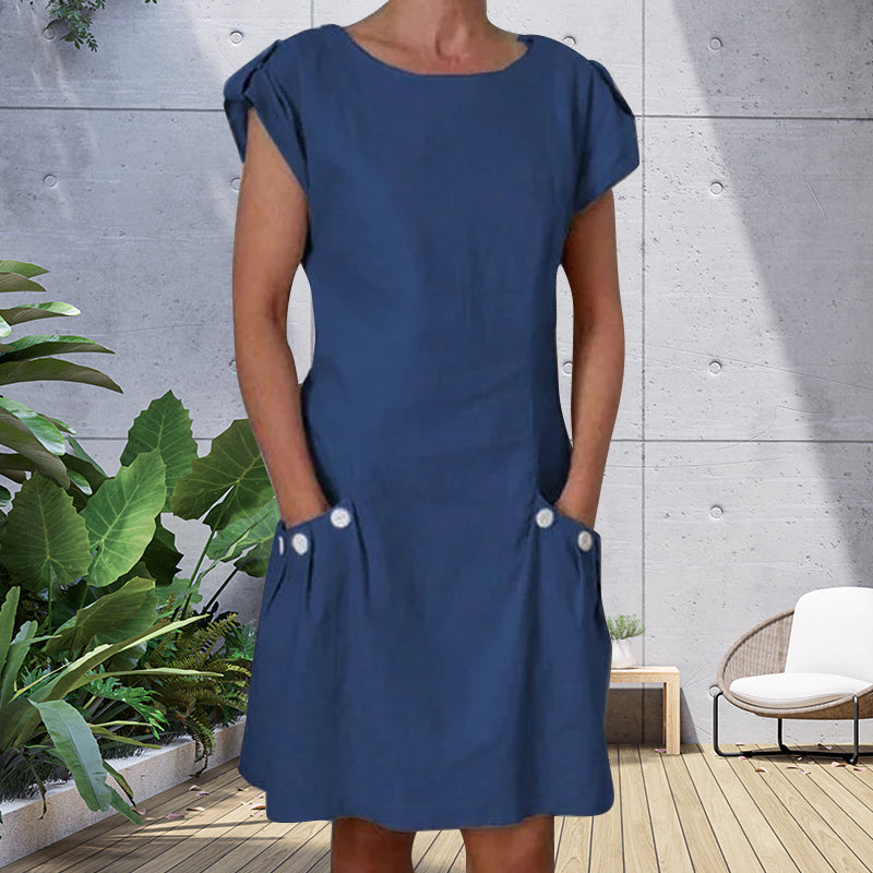 Einfarbiges Lässiges Modisches Kleid