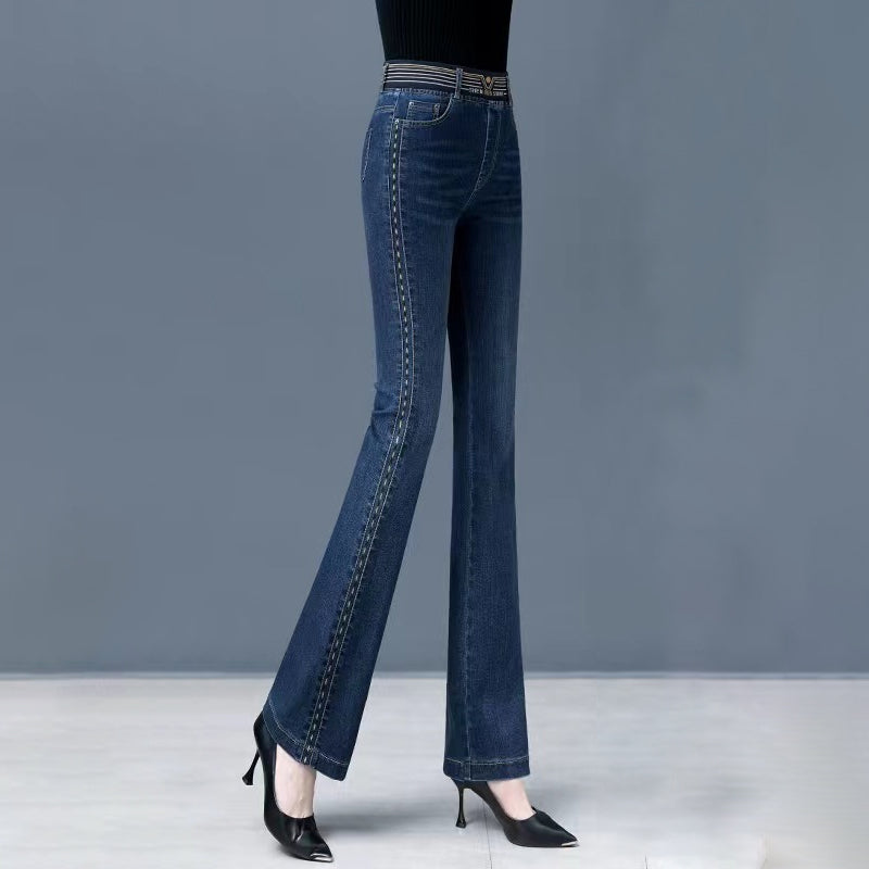 Stretch-Jeans mit hohem Bund