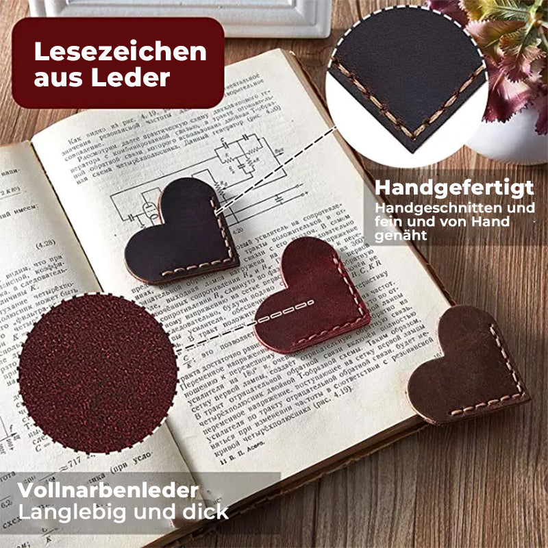 Vintage Leder Herz Lesezeichen