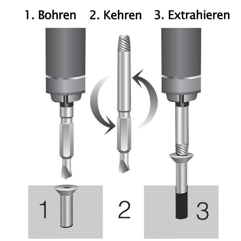 DOMOM Schraubenausdreher-Set 4 Stück Beschädigte Schrauben Entferner - hallohaus