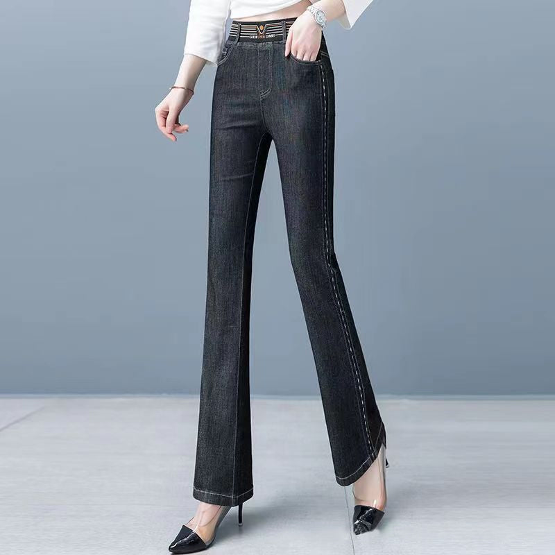 Stretch-Jeans mit hohem Bund