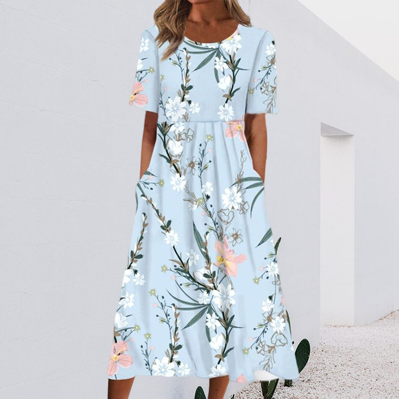Lässiges Blumenkleid