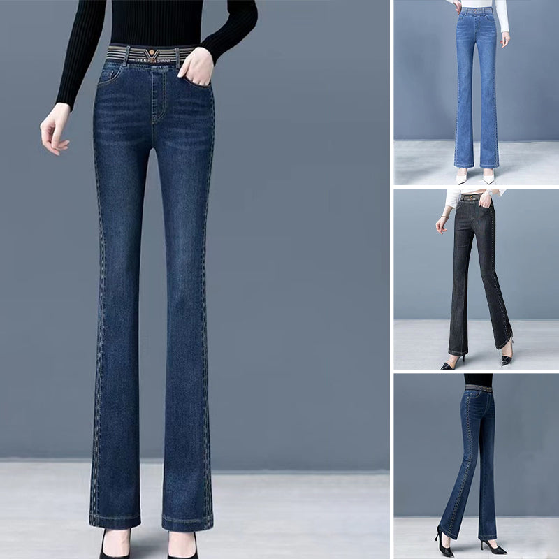 Stretch-Jeans mit hohem Bund