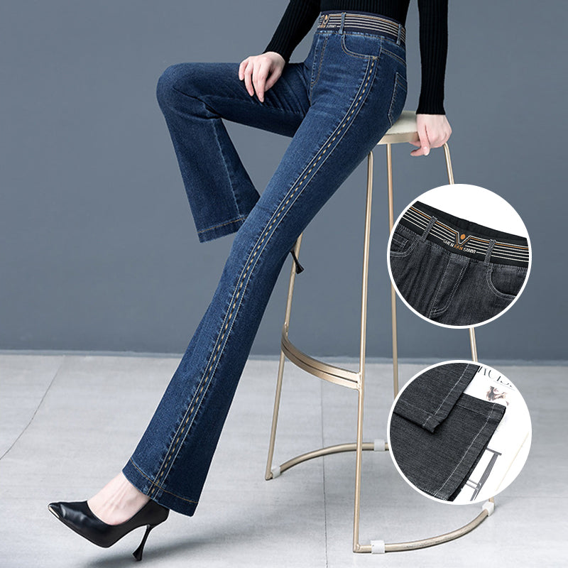 Stretch-Jeans mit hohem Bund