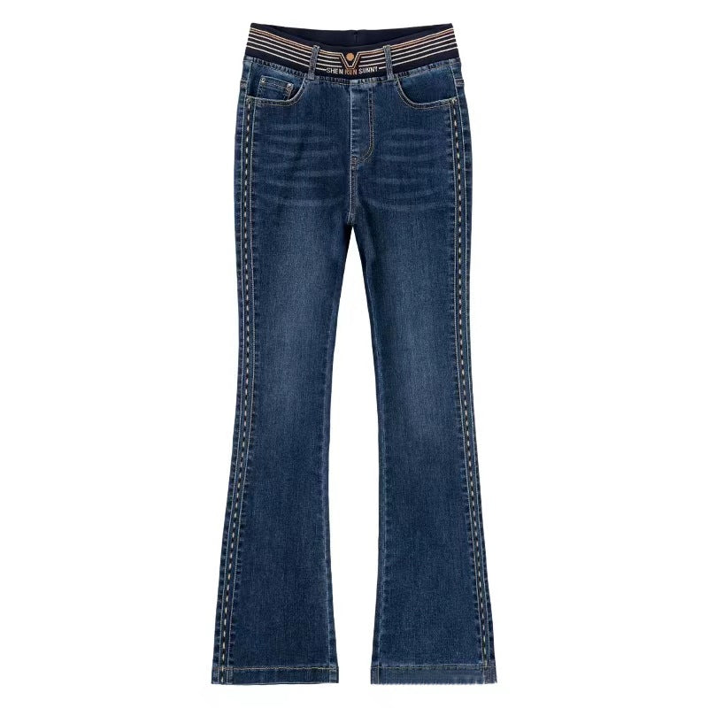 Stretch-Jeans mit hohem Bund